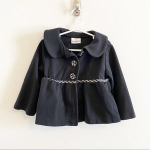Hanna Andersson Toddler Girls Sweater PeaCoat Black 4